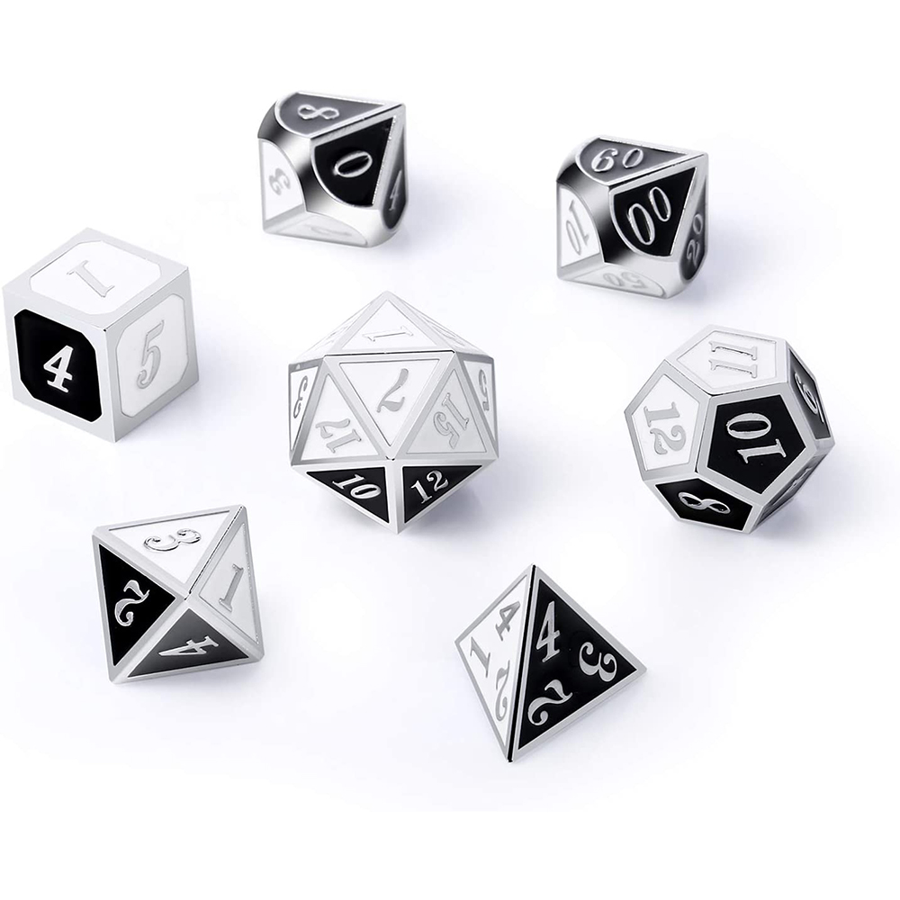 Silver with black and white  around the numbers