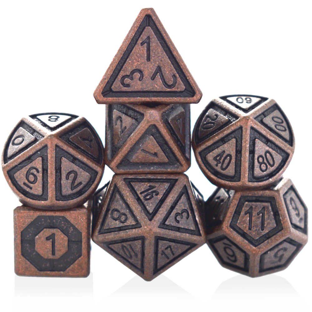 Embossed Barrel Plated Red Metal Dice