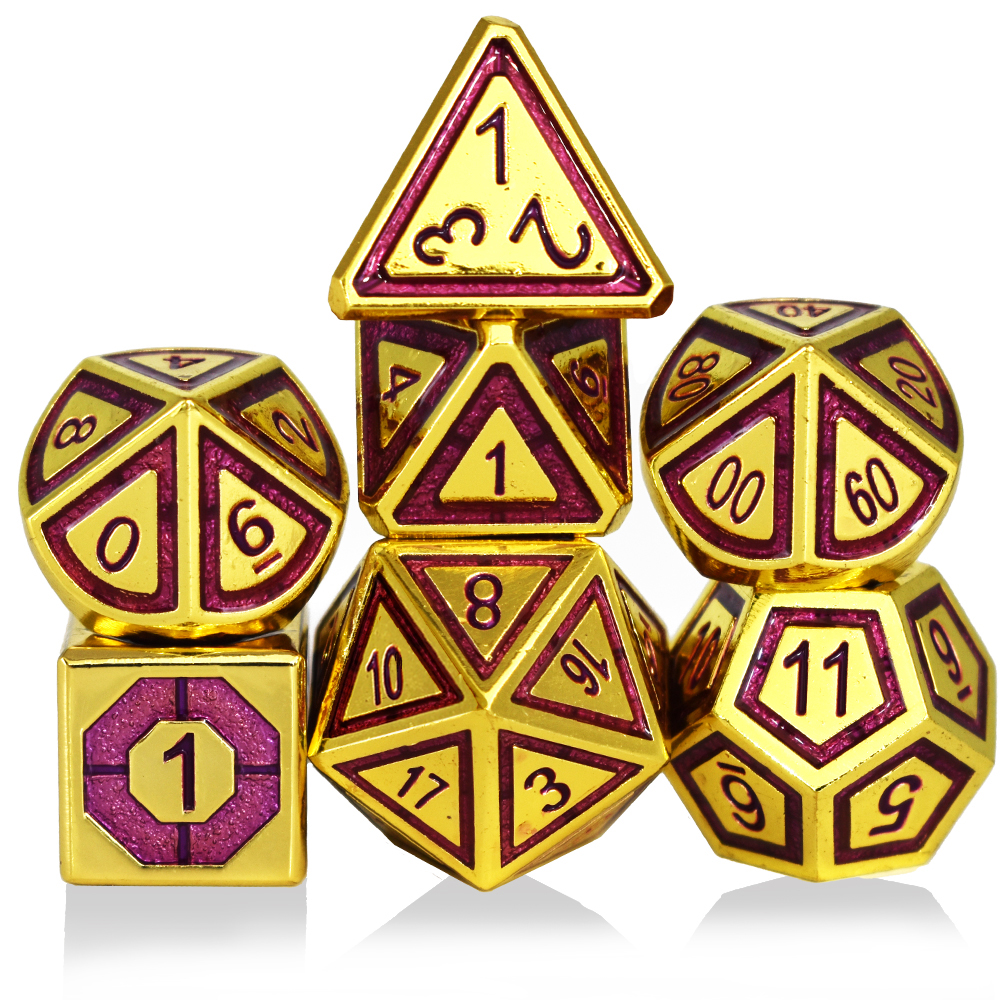 Embossed Plated Purple Metal Dice