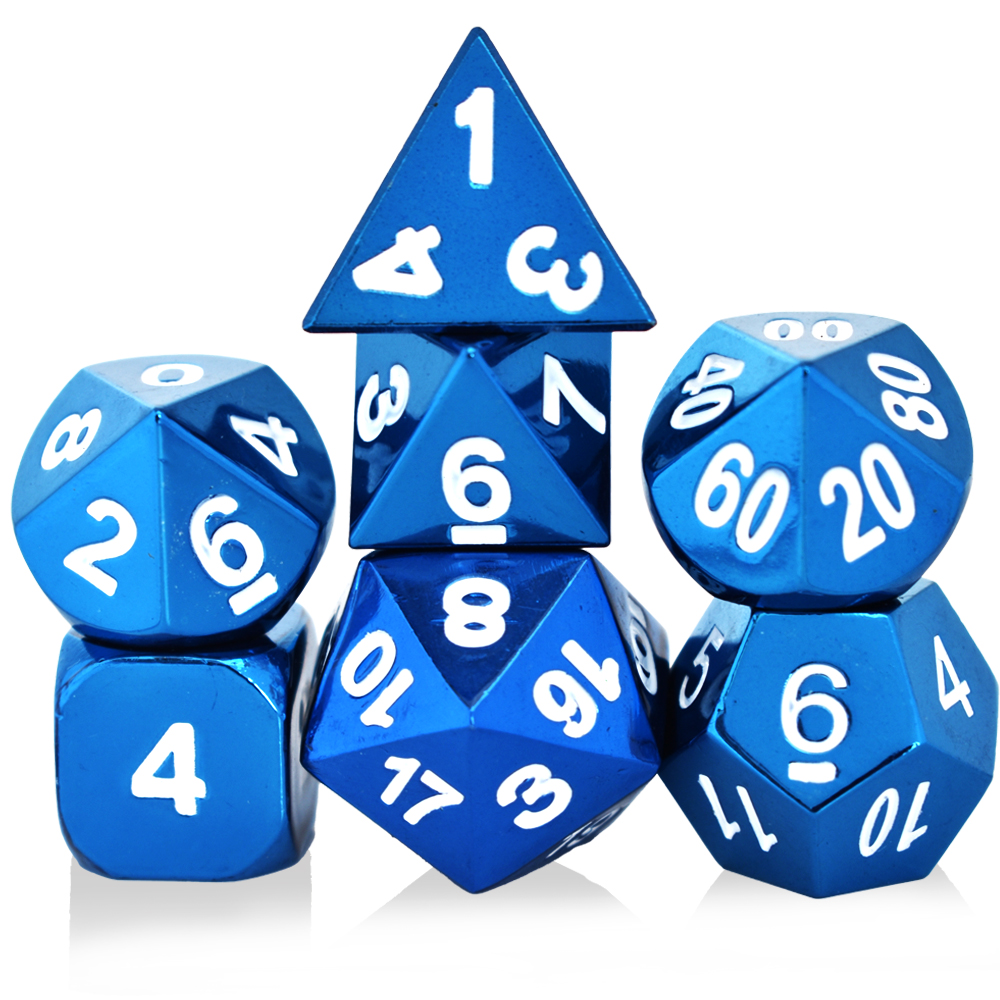 Painted Electrophoresis Blue White Metal Dice