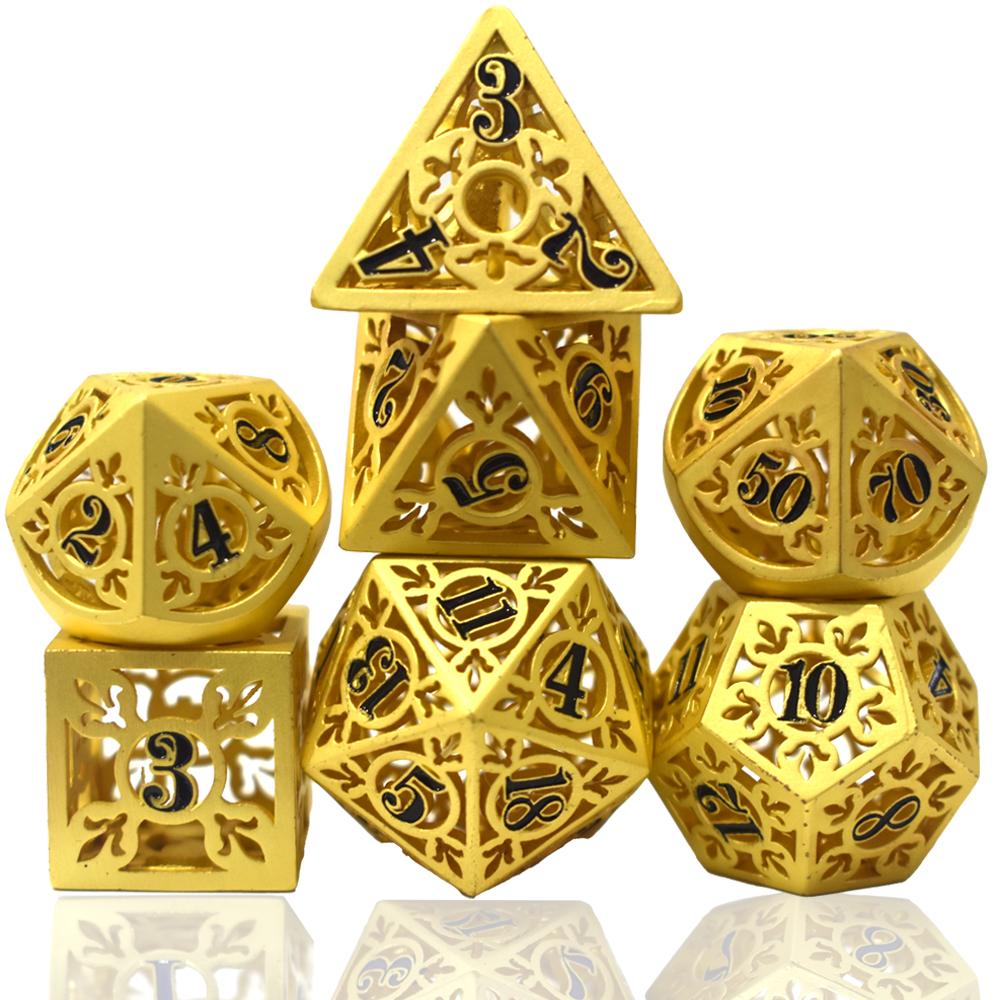 Electroplated Hollow Gold Black Metal Dice