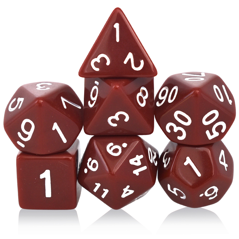 Monochrome Acrylic Brown Dice Set