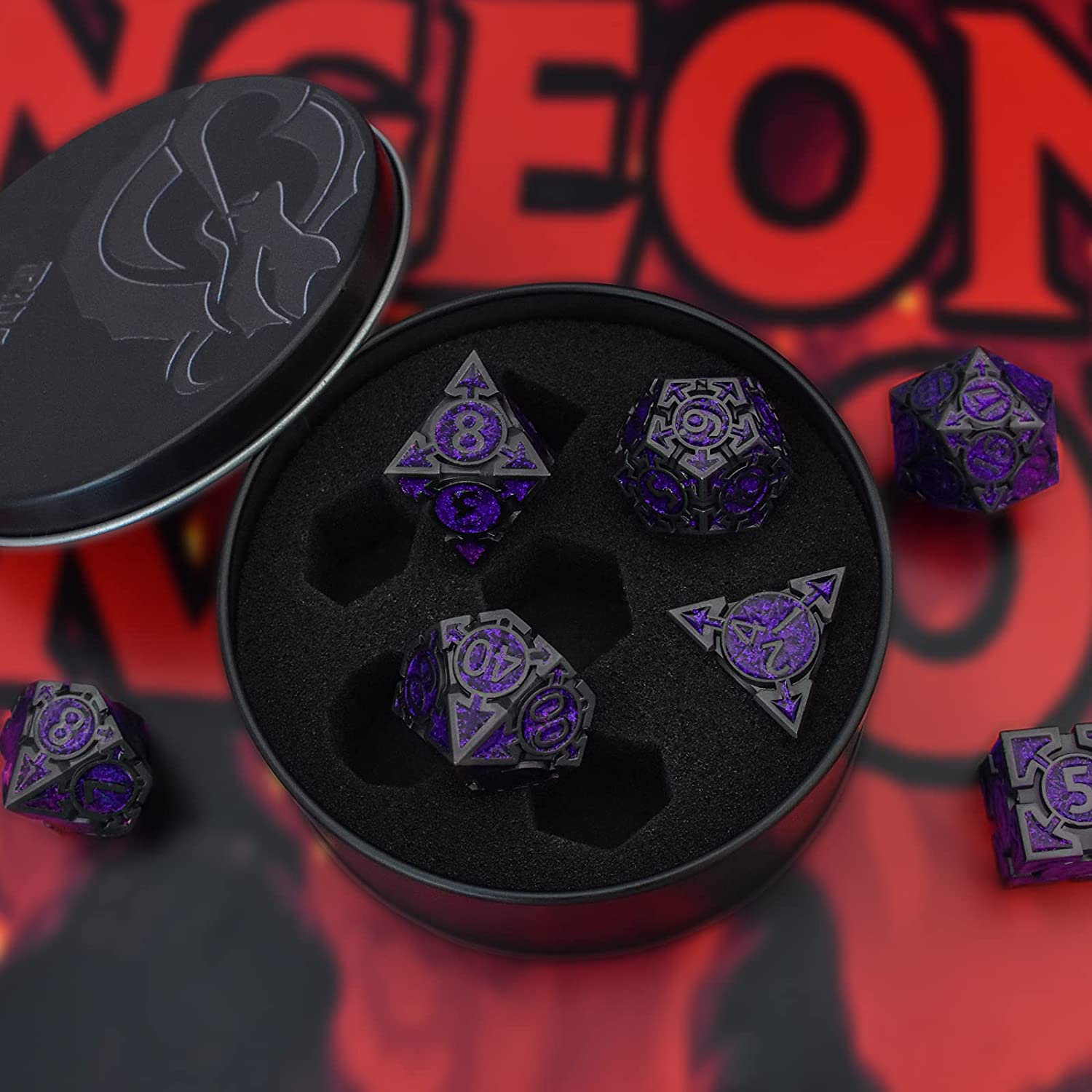 Black with purple powder around the numbers