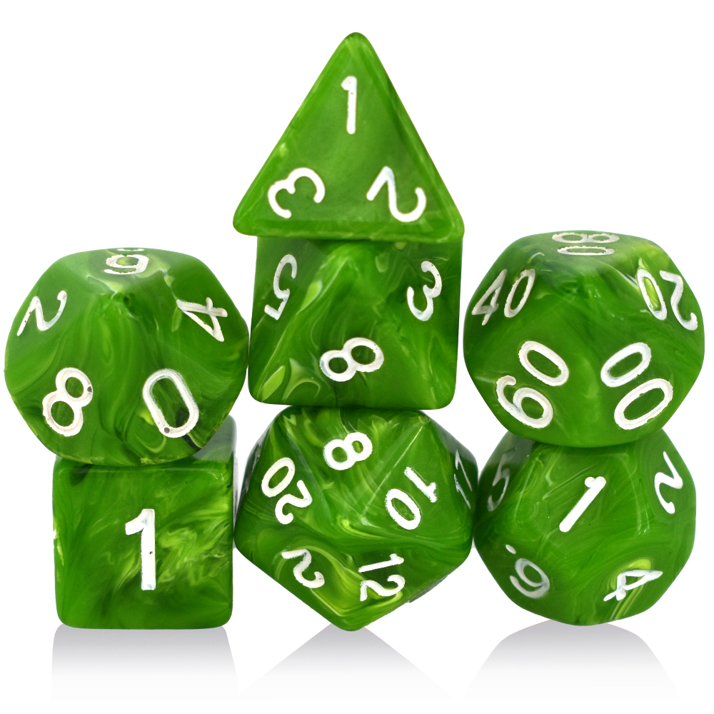 Acrylic Lucky Green Dice Set
