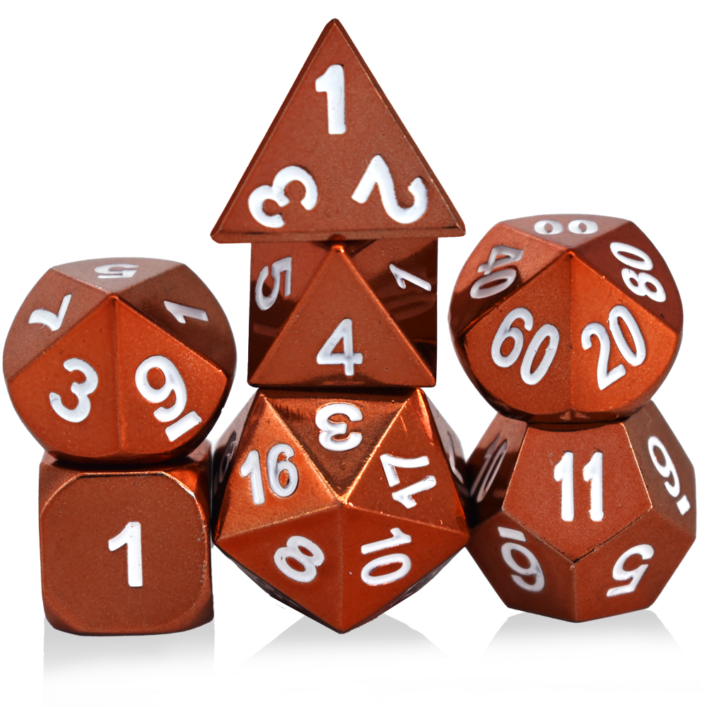 Painted Electroplated Brown-White Metal Dice