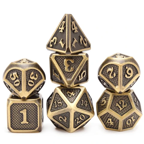 Snake Pattern Antique Bronze Metal Dice