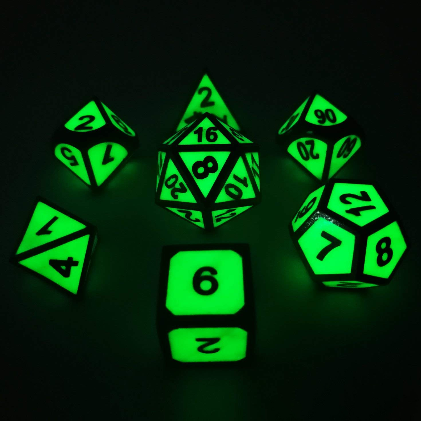 Silver with night-luminescent green around the numbers