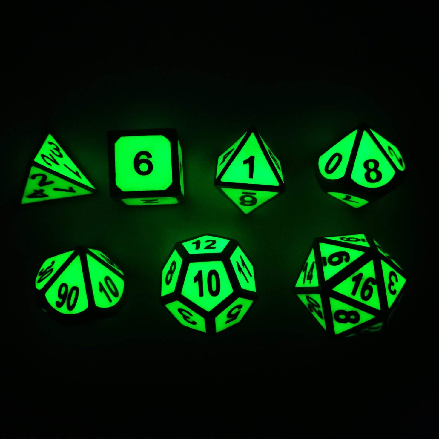 Silver with night-luminescent green around the numbers
