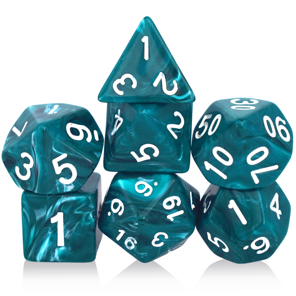 Acrylic Two-Color Light Blue Dice Set