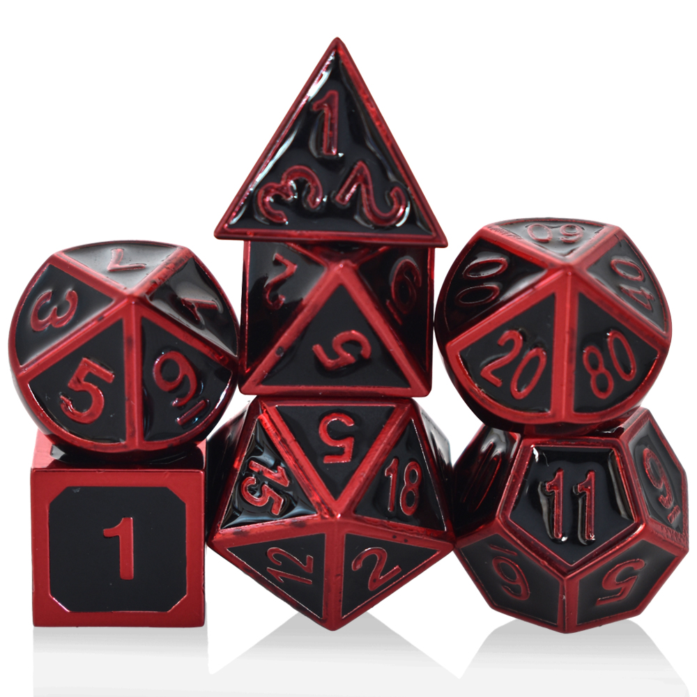 Italic Electrophoresis Red Black Metal Dice