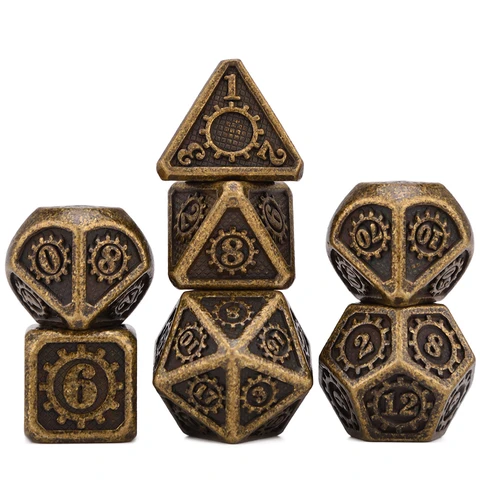 Gear Barrel Bronze Metal Dice