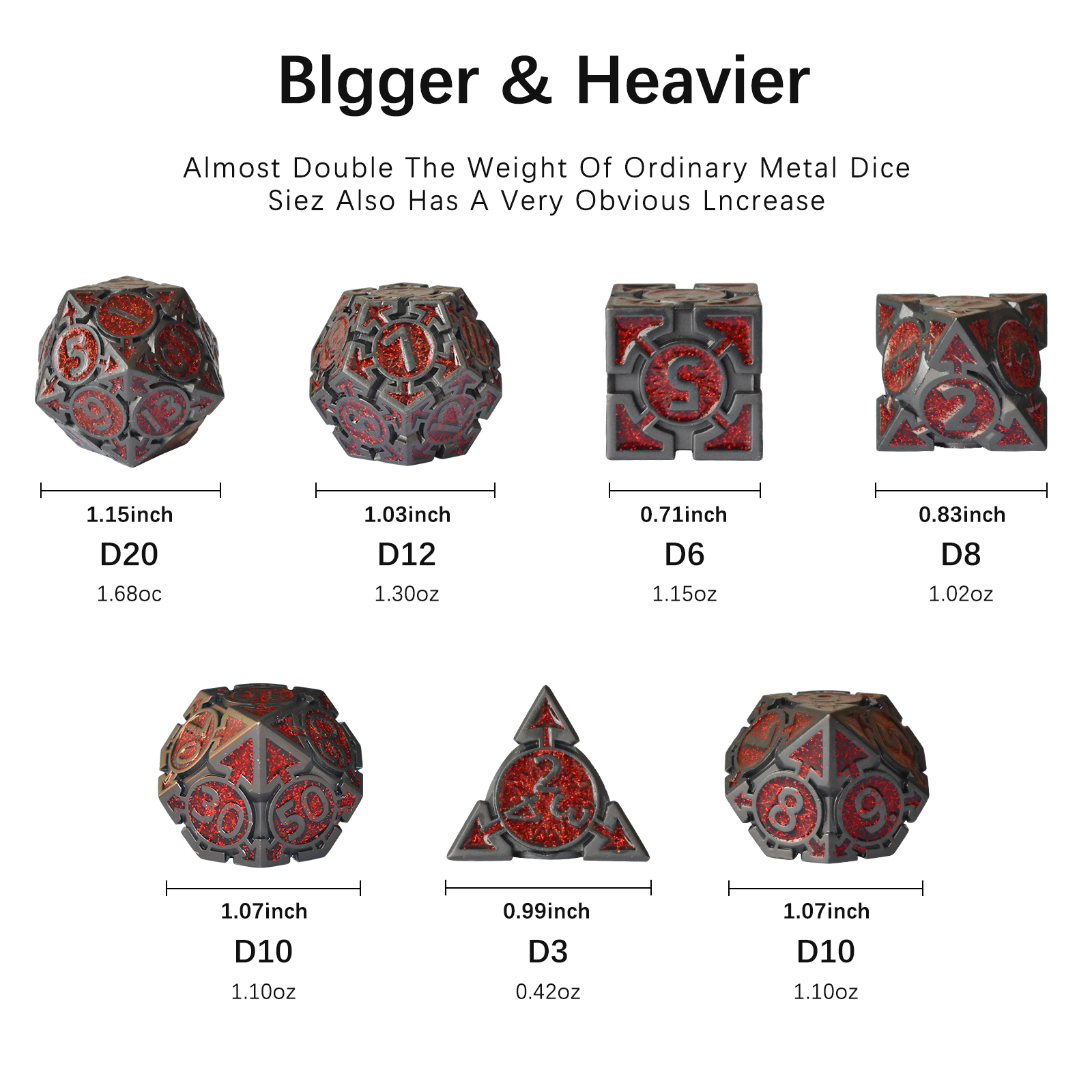 Black with red powder around the numbers