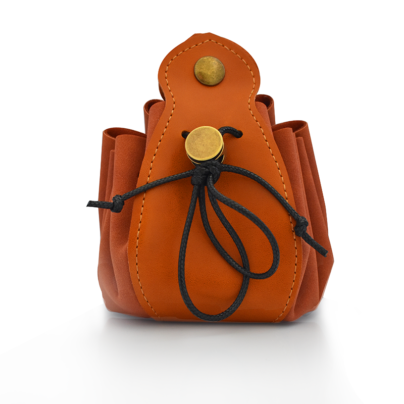 2-in-1 Drawstring Leather Dice Bag & Dice Tray