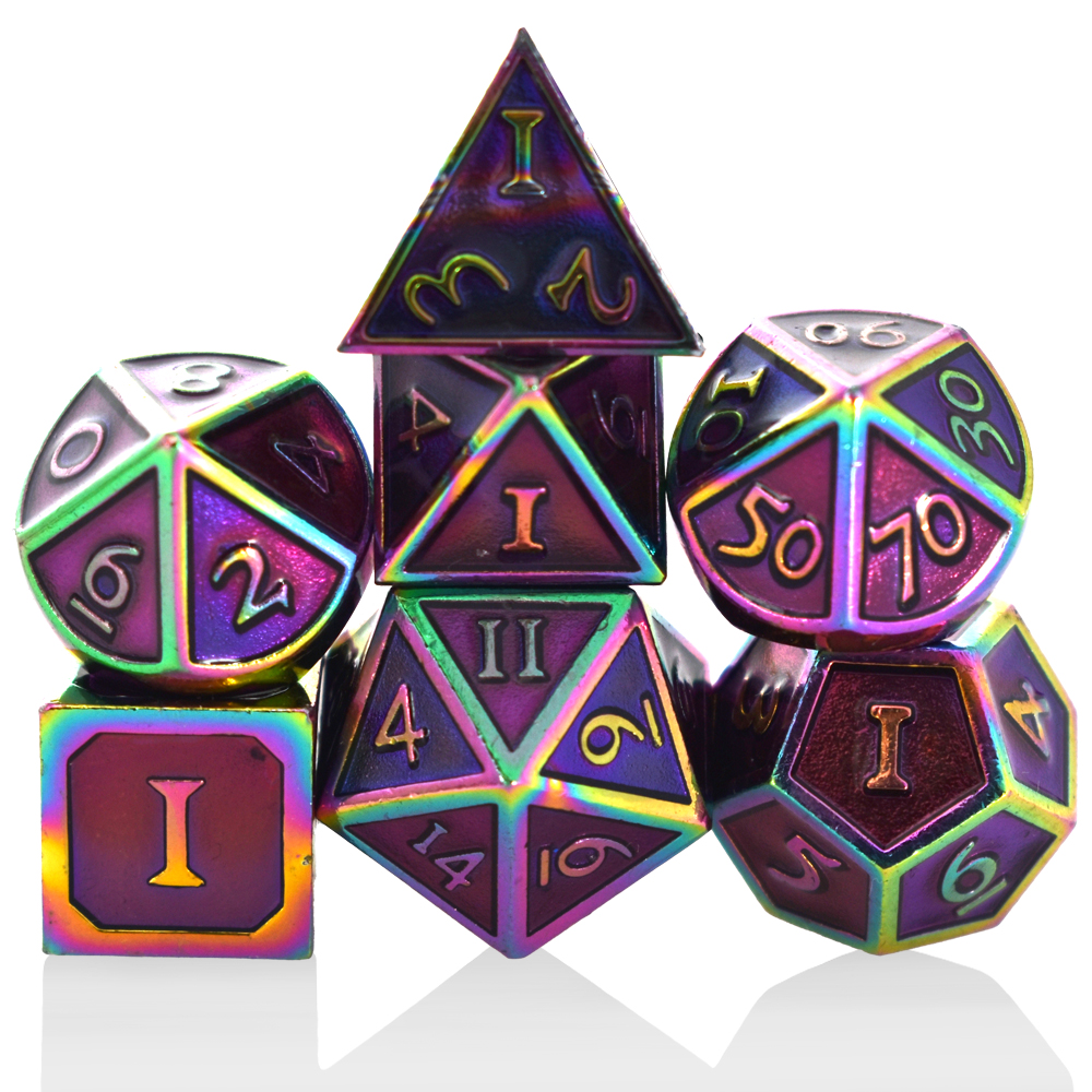 Romaji Electroplating Colorful Purple Metal Dice