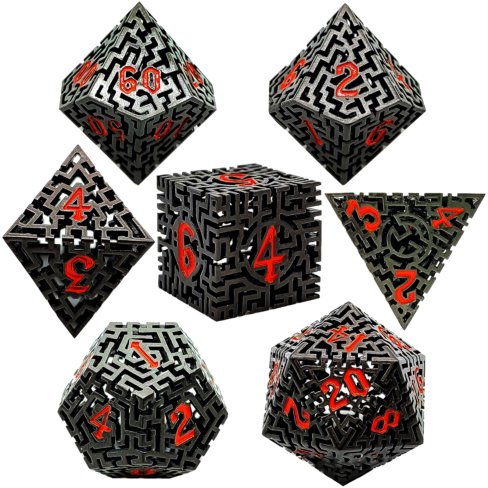 Black filled with red numbers