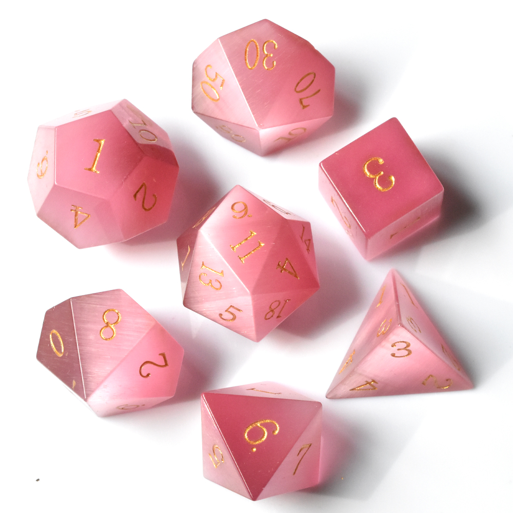 Pink cat's eye Dice