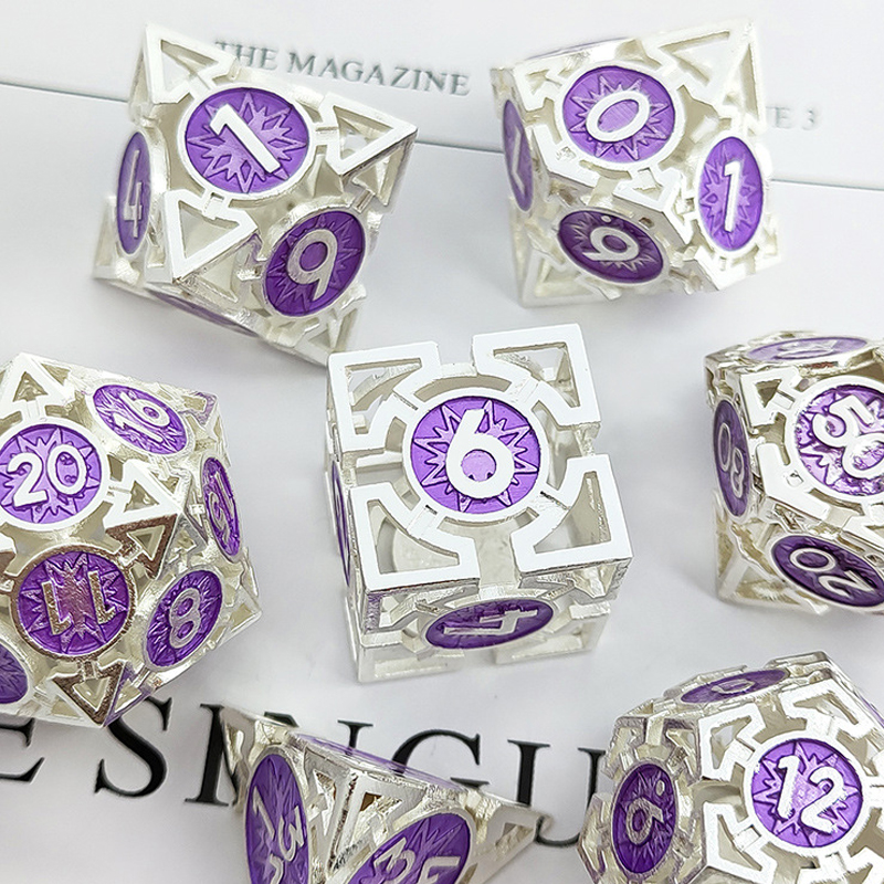 Silver with purple around the numbers