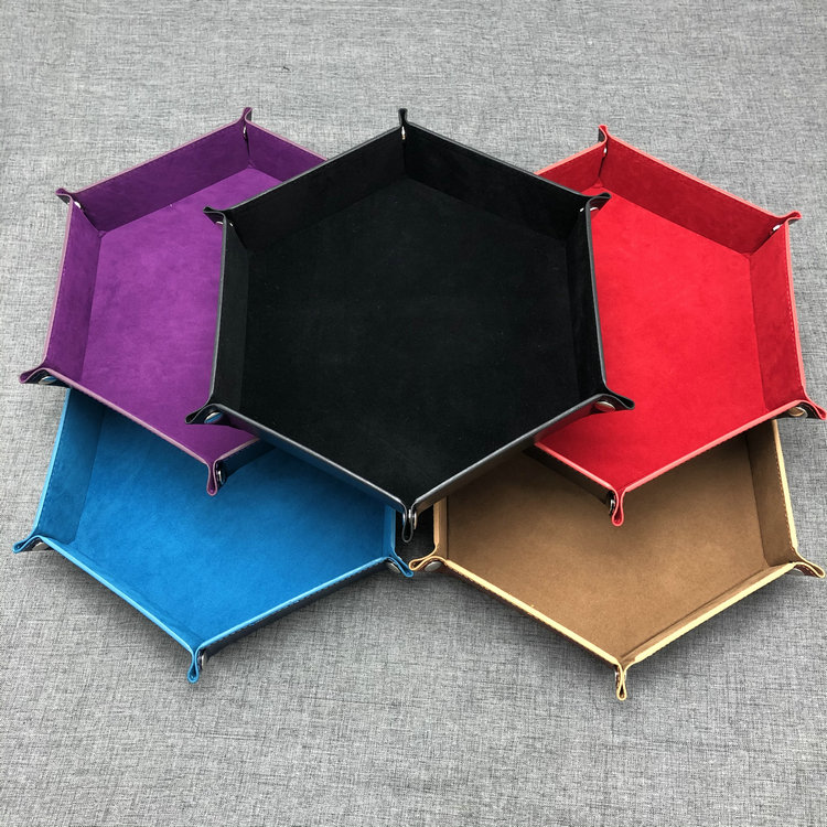 Hexagon Leather Dice Tray