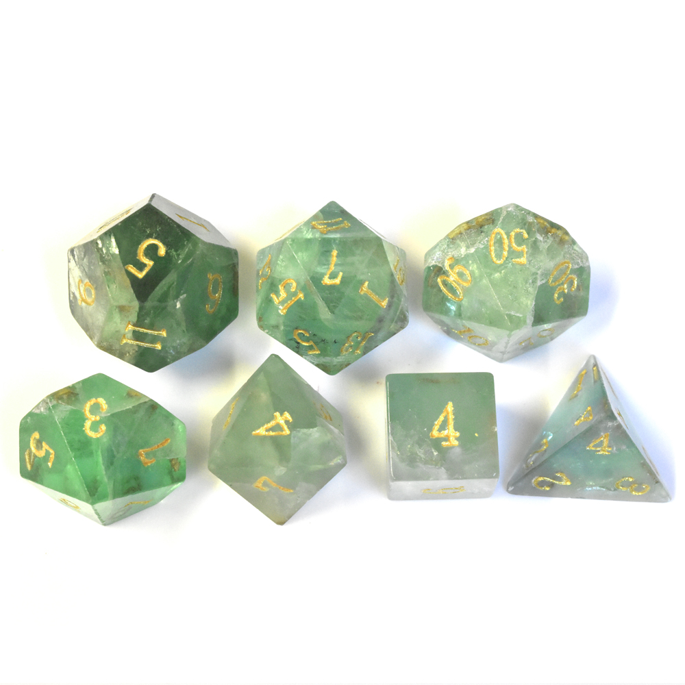 Green fluorite Dice