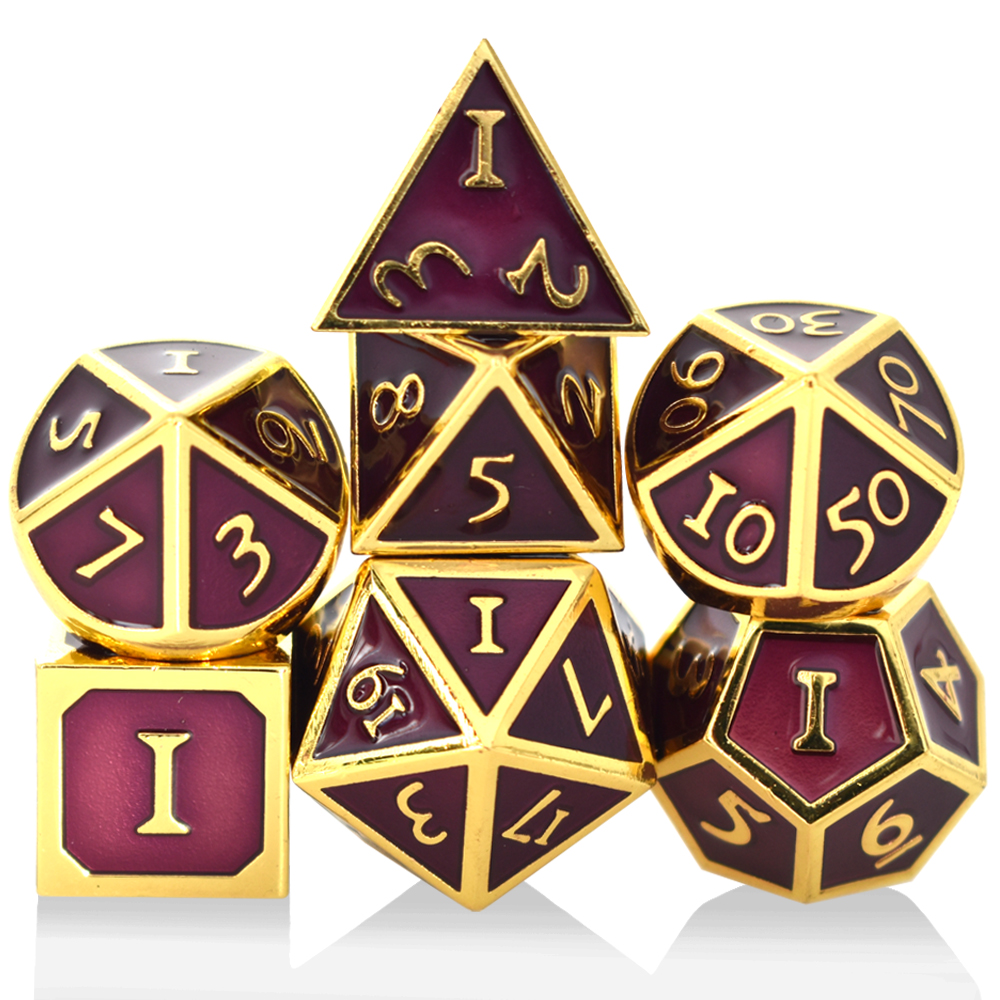 Romaji Plating Gold Black Red Metal Dice