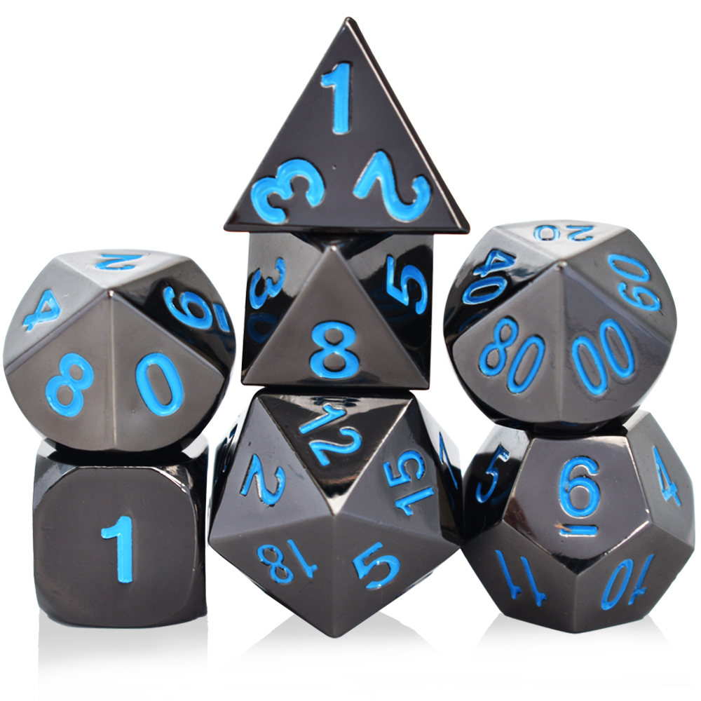 Painted Electroplating Black Blue Metal Dice