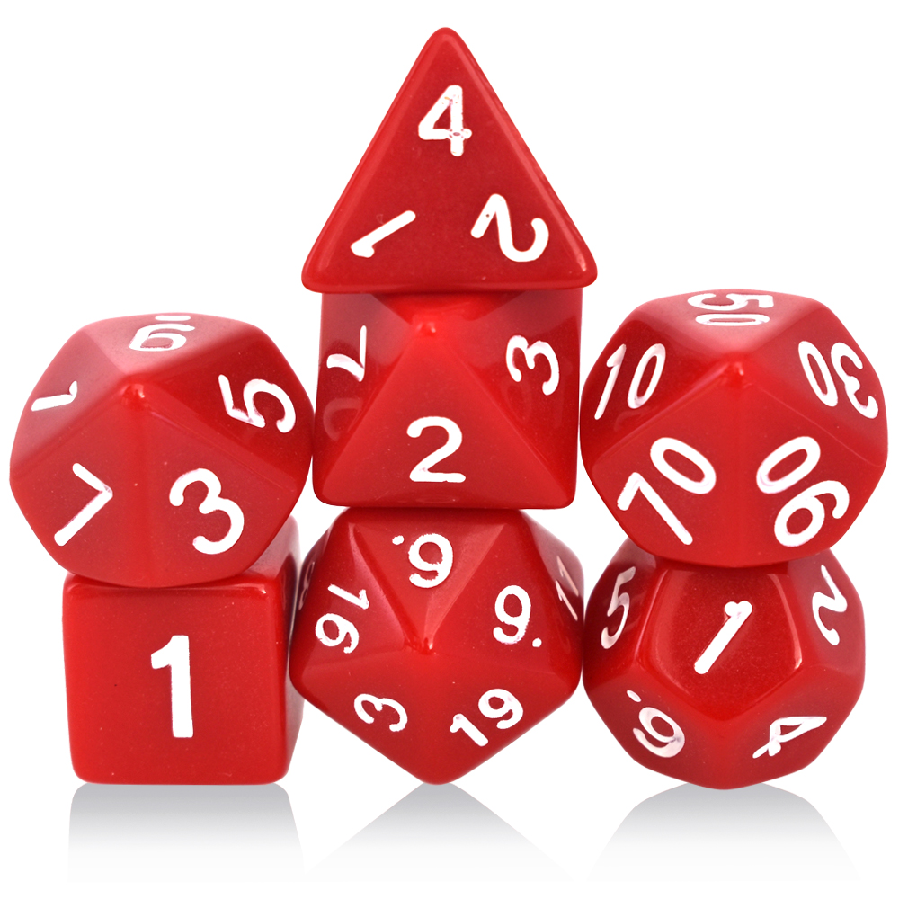 Monochrome Acrylic Red Dice Set