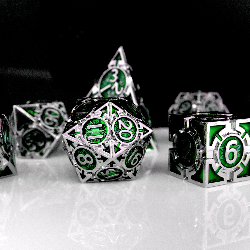 Silver with green around the numbers