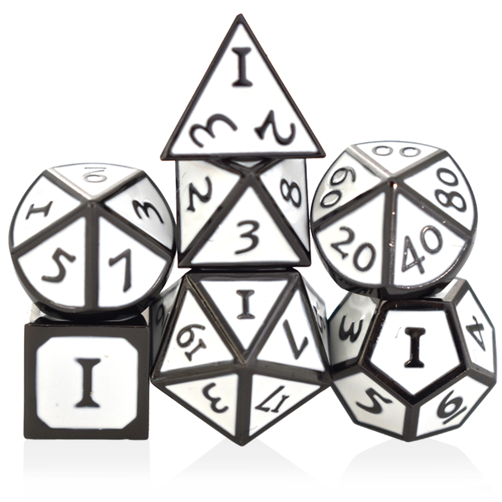 Roma Plated Black And White Dice
