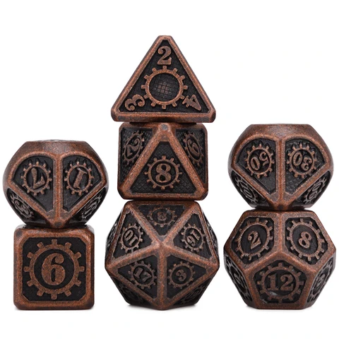 Gear Barrel Plated Copper Metal Dice