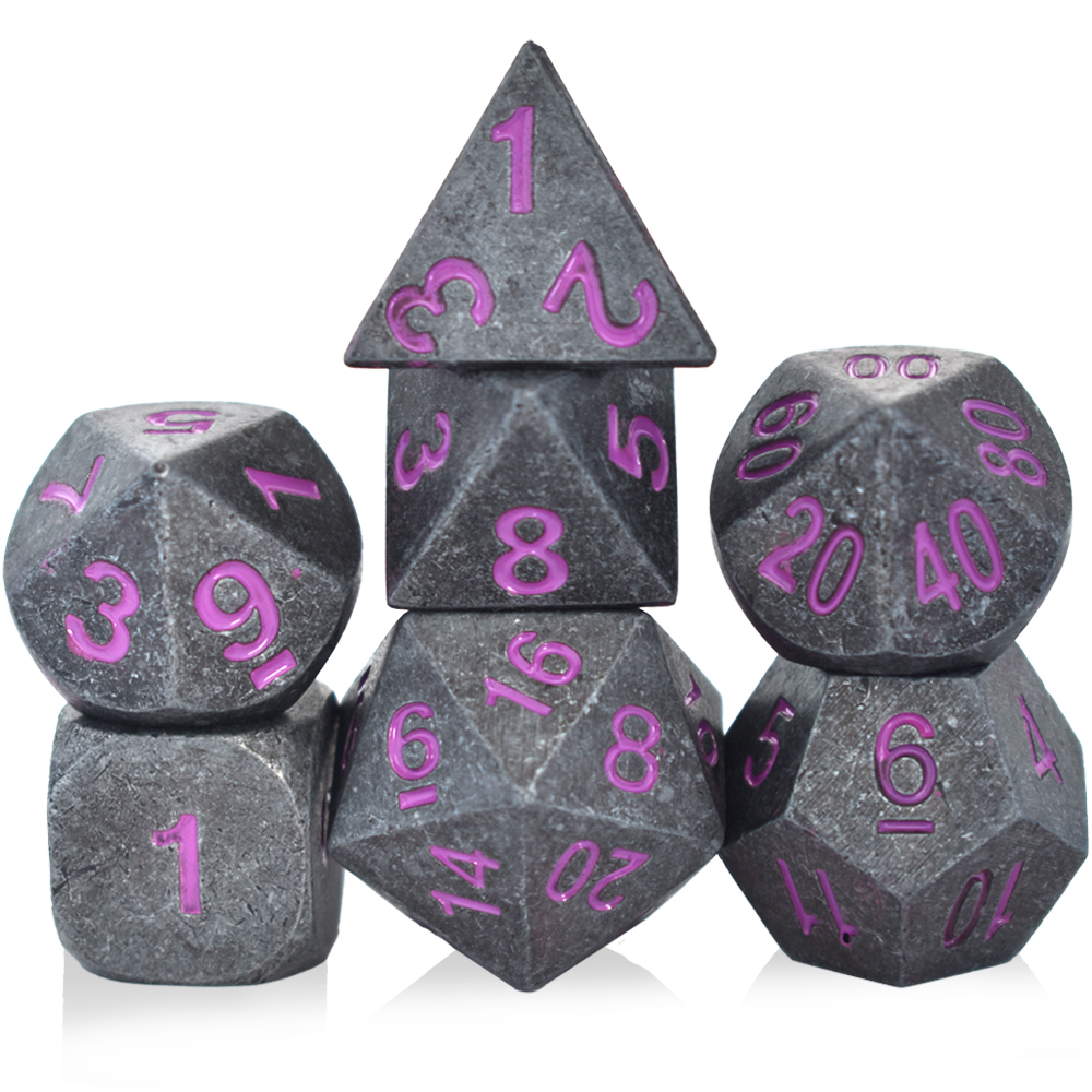 Painted Electroplated Black Nickel Purple Metal Dice