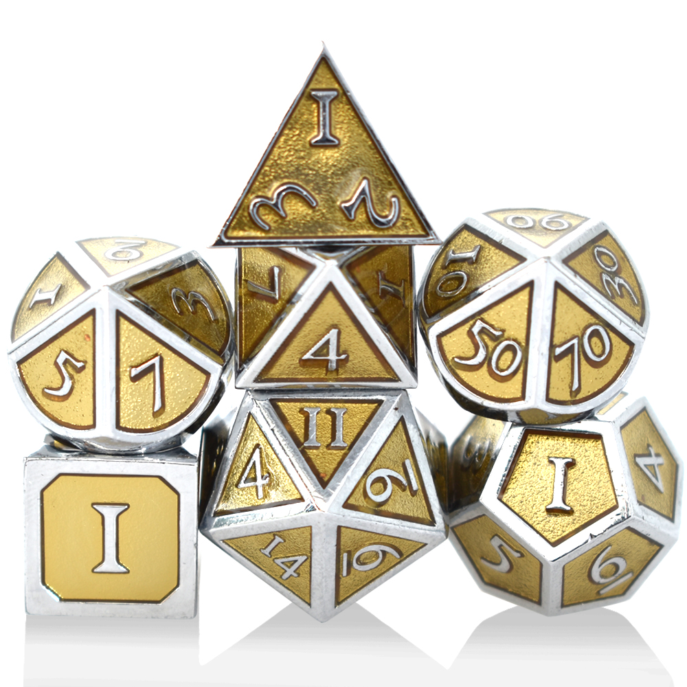 Romaji Plated Silver Gold Metal Dice