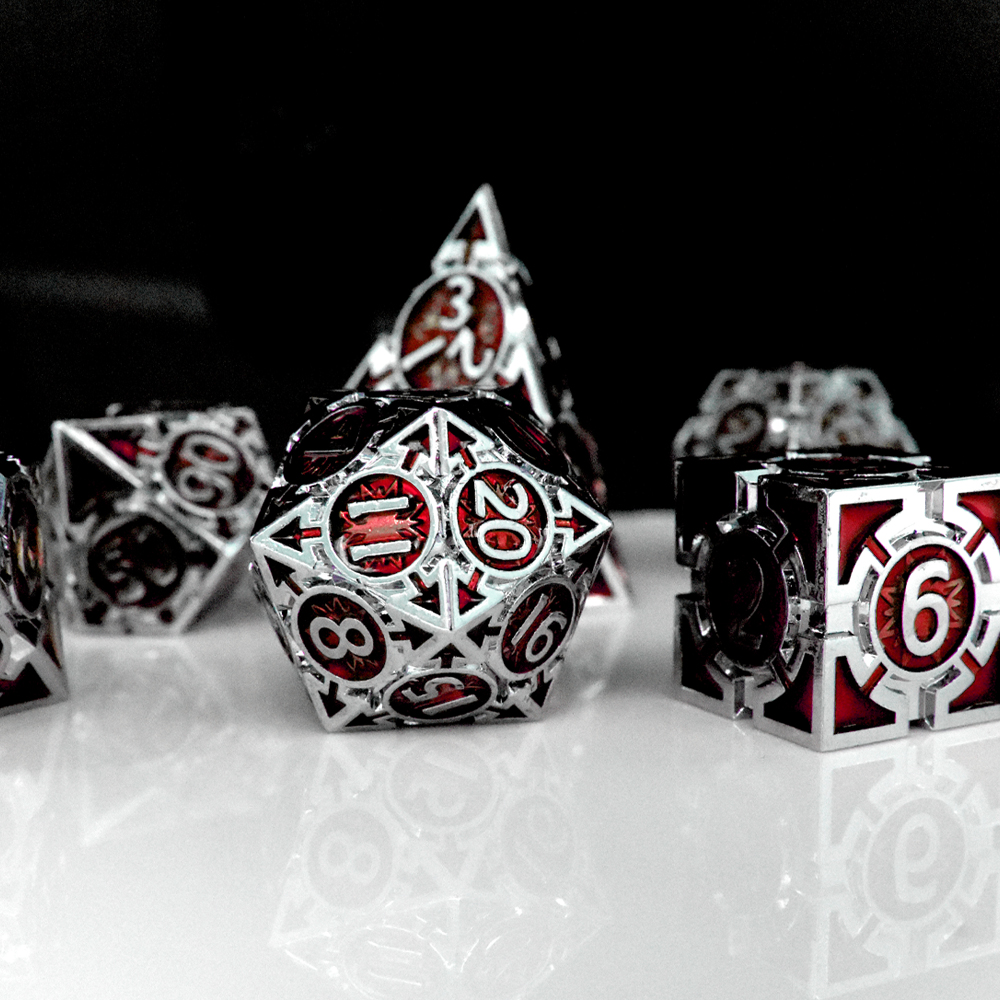 Silver with red around the numbers