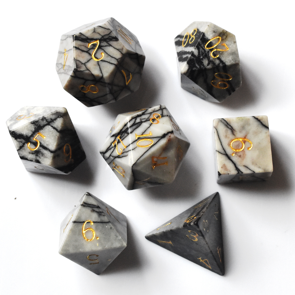 Black netting stone Dice