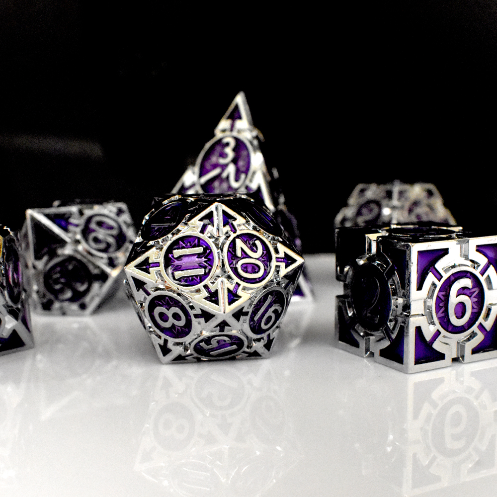 Silver with purple around the numbers