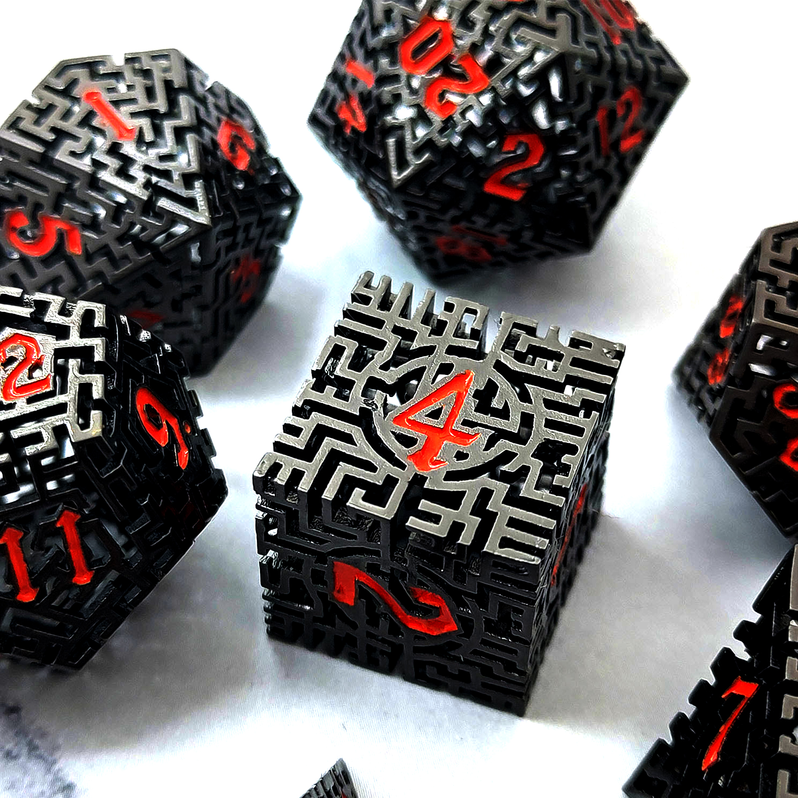 Black filled with red numbers