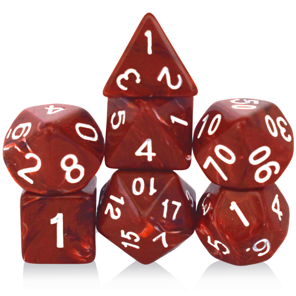 Acrylic Two-Color Brown And White Dice Set