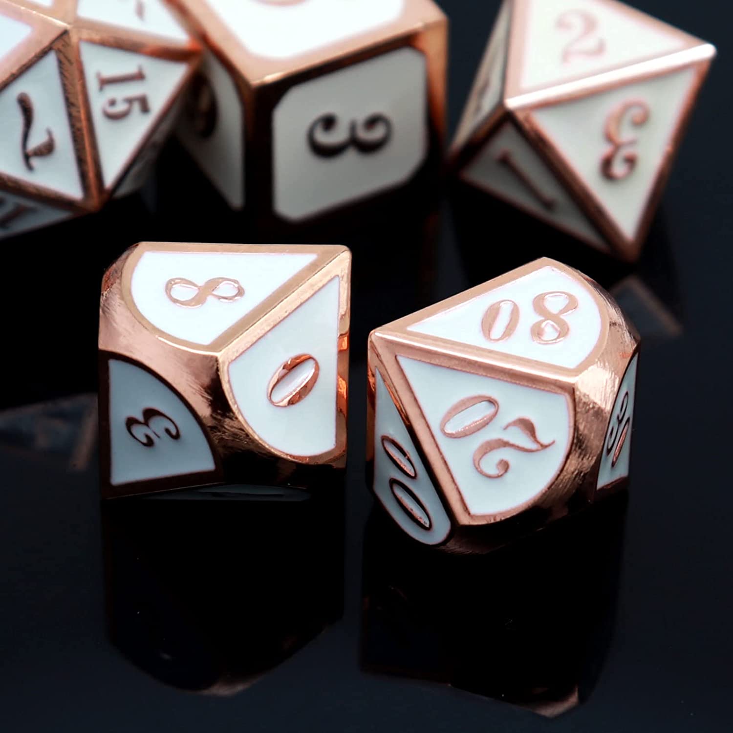 Rose gold with white around the numbers