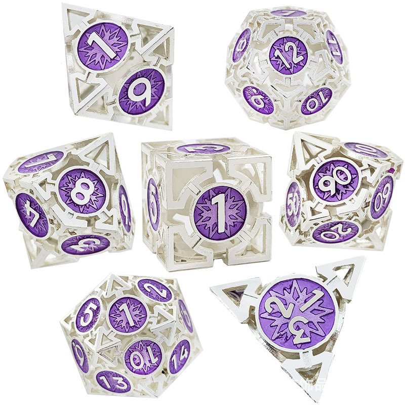 Silver with purple around the numbers