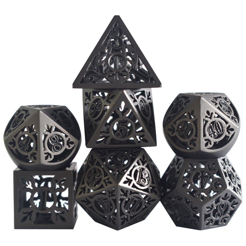 Electroplated Hollow Black Metal Dice