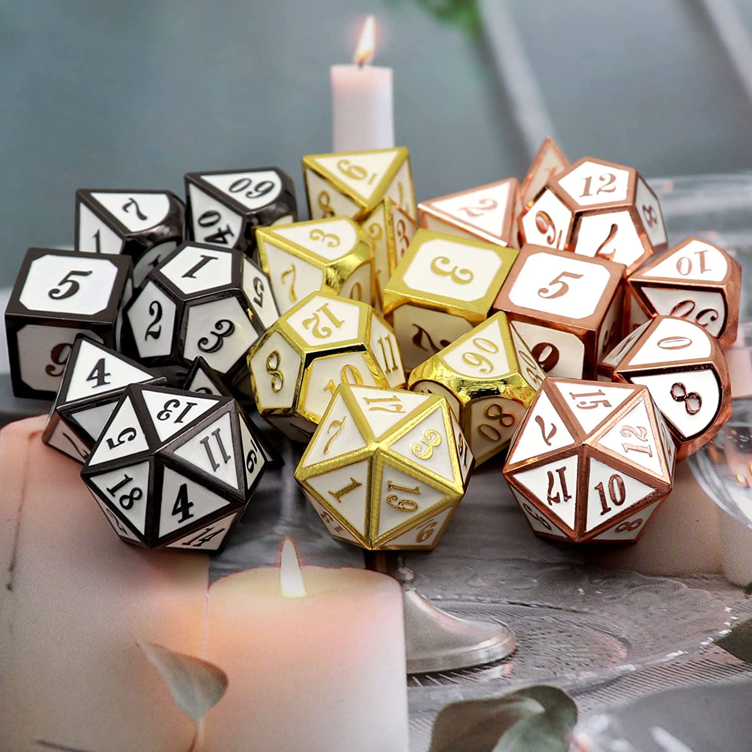 Rose gold with white around the numbers