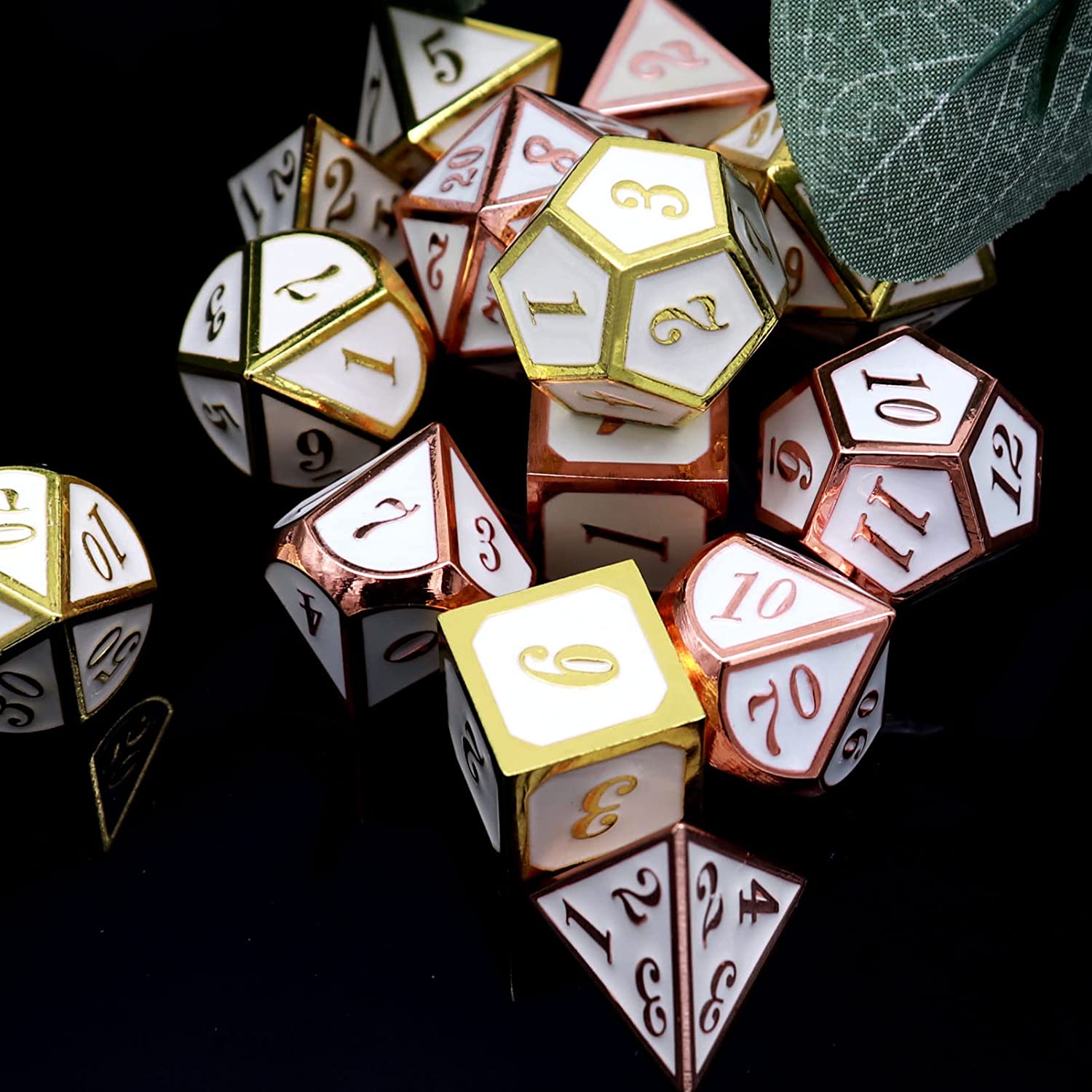 Rose gold with white around the numbers