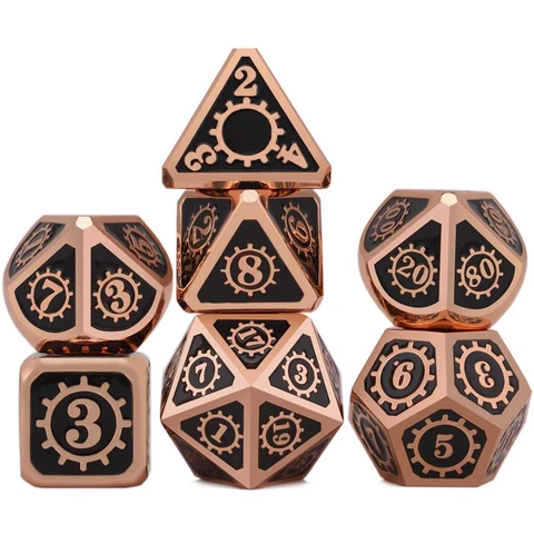 Gear Electroplating Bronze Black Metal Dice