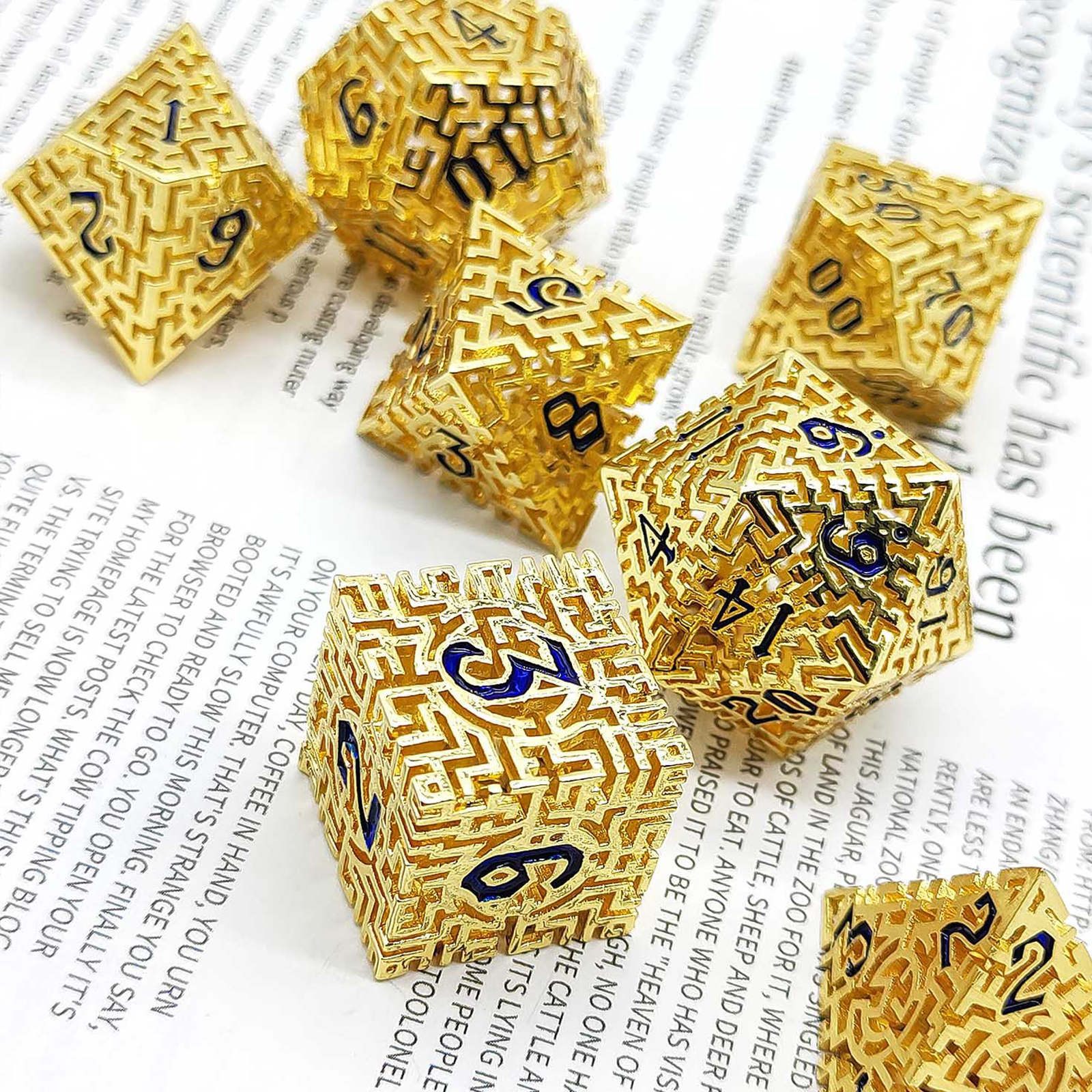 Gold filled with blue numbers