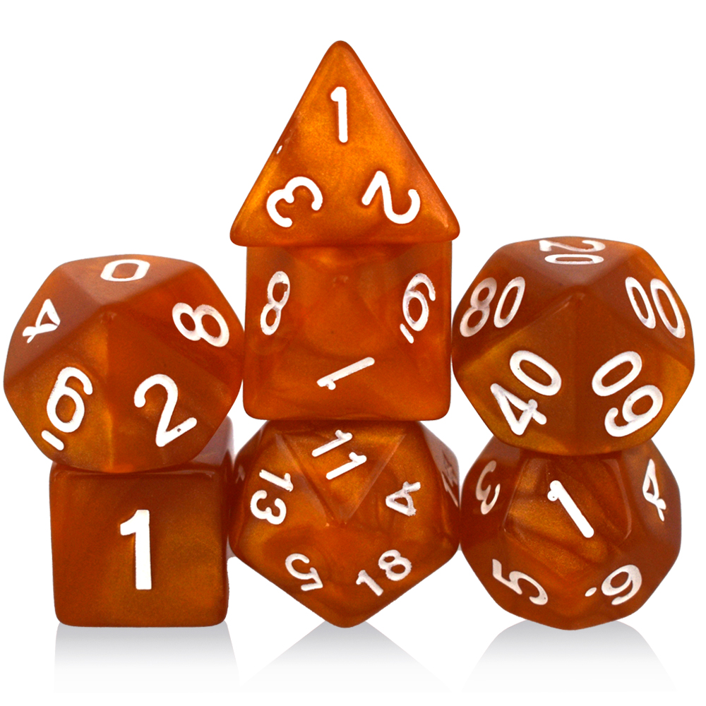 Acrylic Stone Pattern Yellow Dice Set