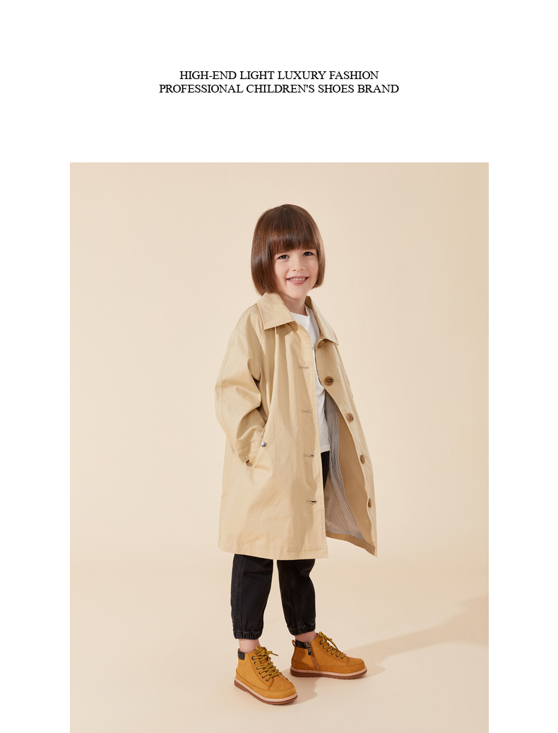 TARANIS Winter new boy's shoes small yellow boots children's cowhide boots Martin boots soft bottom baby ankle boots