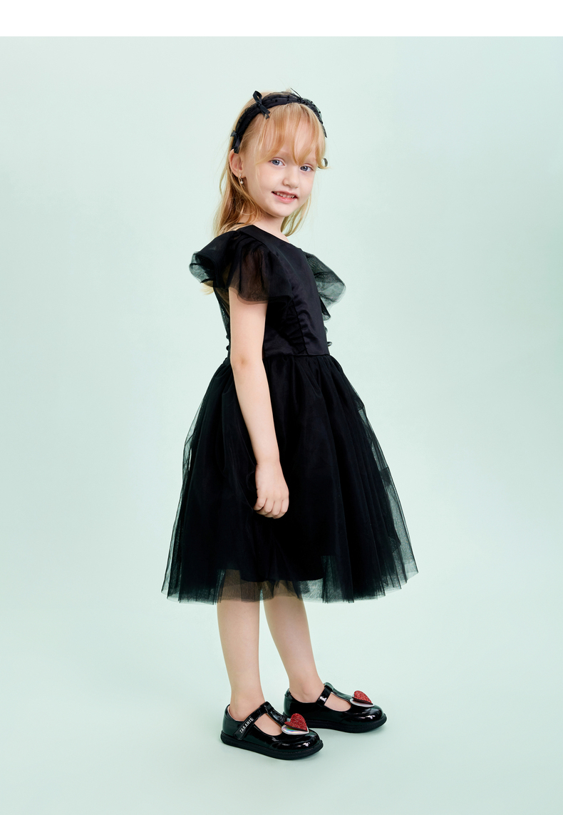 TARANIS Spring new girls shoes children single shoes soft soles children love princess shoes show black leather shoes