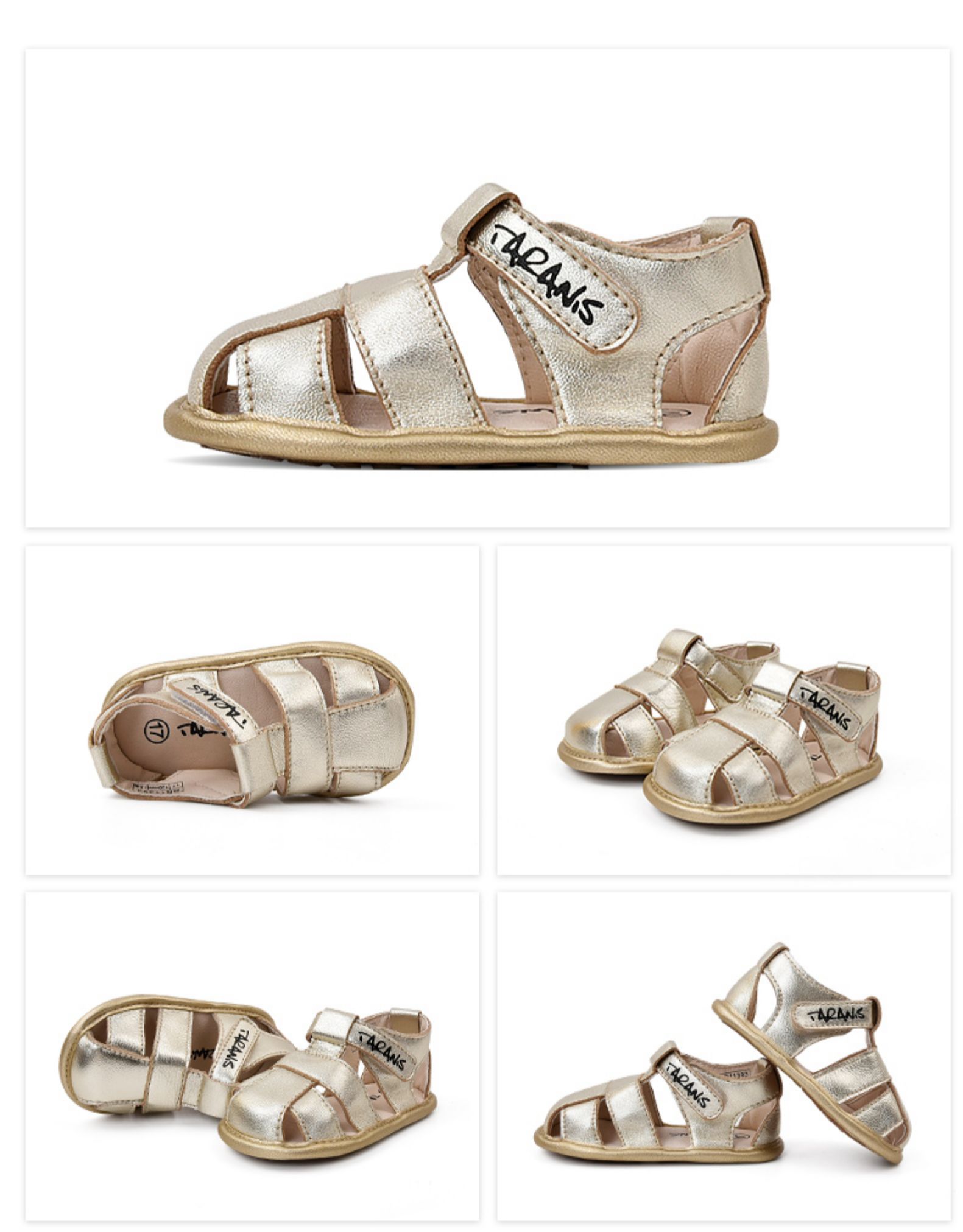 TARANIS Leather shoes and sandals for baby girl baby soft bottom sheepskin children's covered indoor stepping shoes