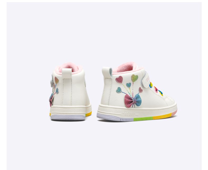 TARANIS  Winter New Girls Shoes Children Baby with Fleece Rainbow Bottom Leisure Board Shoes Warm Sports Shoes