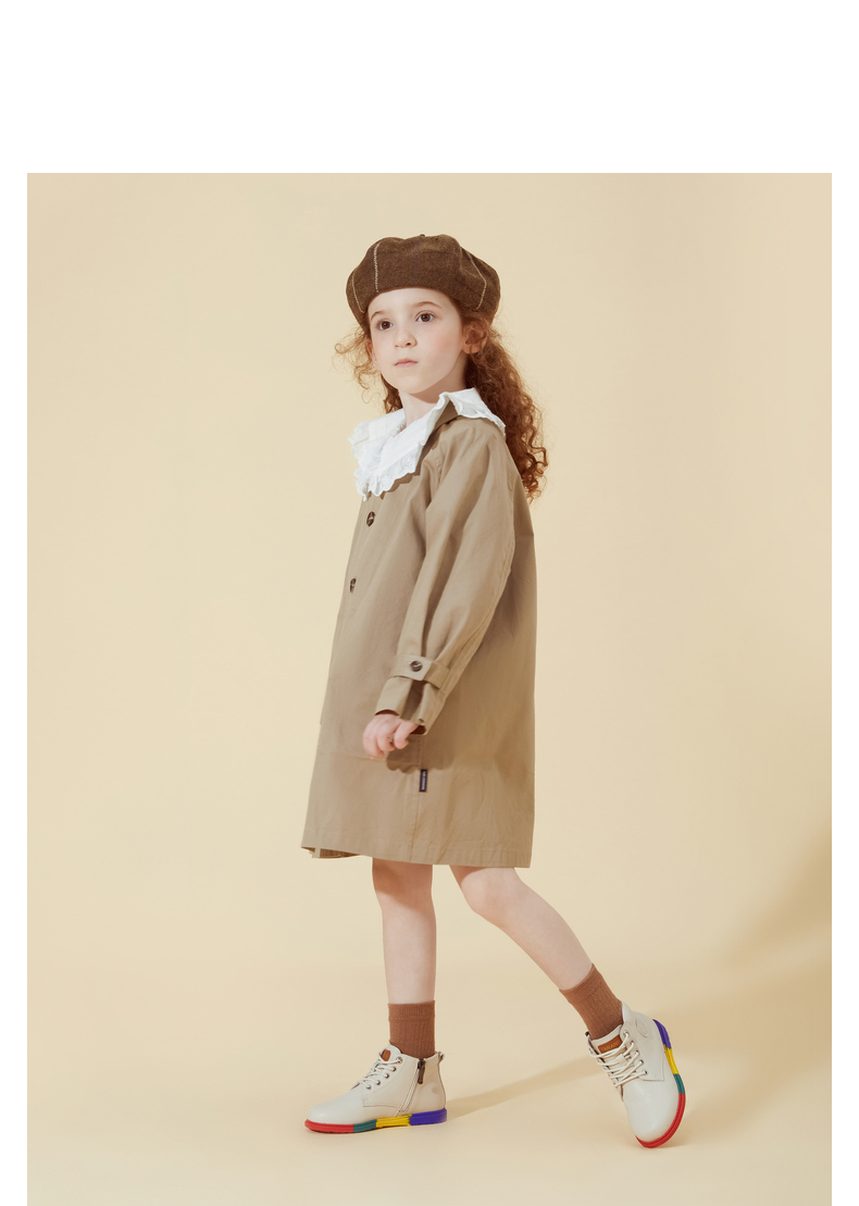 TARANIS Children's Martin boots Fall girls' leather boots vintage baby non-slip soft bottom midsole ankle boots single boot