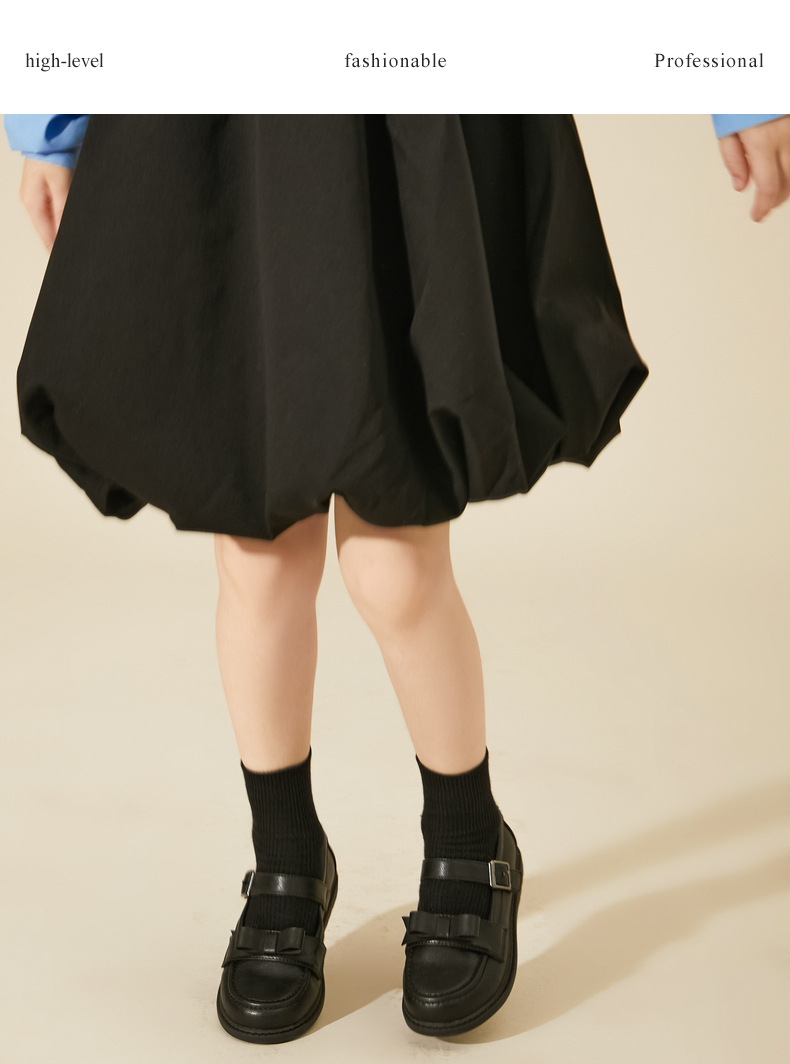 TARANIS New autumn black leather shoes for children girls show leather shoes anti-skid soft bottom students retro small leather shoes